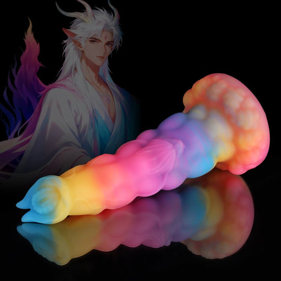 Sphinx Blue Yellow Purple Fantasy Dildo-Knot Dildo-Glow In The Dark Dildo