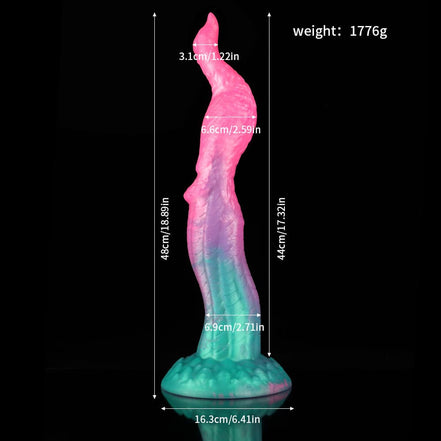 Peacock Pink Green Knot Dildo-Animal Dildos-Monster Dildo