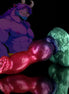 Gun Dog Gradient Purple Green Fantasy Dildo - Knotted Dildo