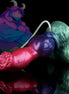 Gun Dog Gradient Purple Green Knot Dildo - Ejaculating dildo