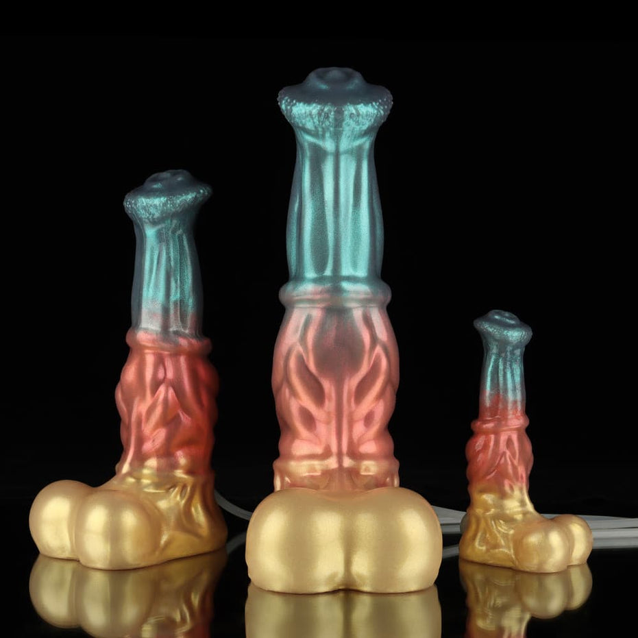 Neptune Red Blue Gold Dildo - Ejaculating Dildo