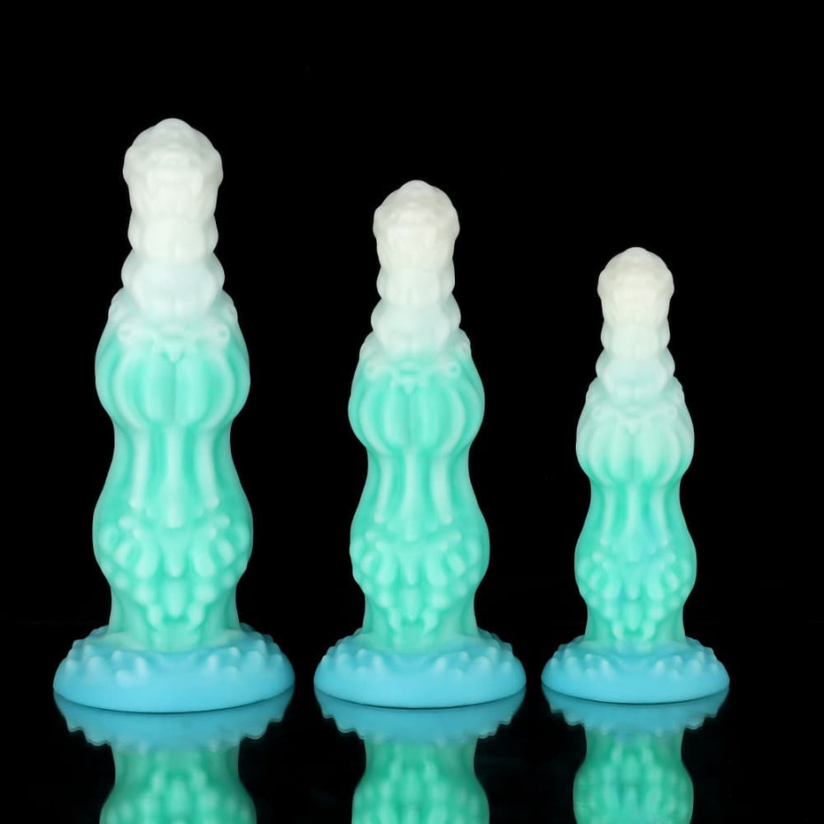 Dog Blue Green Knot Dildo