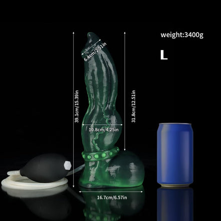 Venom Green Knot Dildo -  Ejaculating dildo