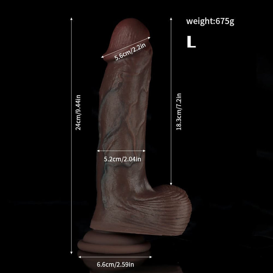 FZ44- Black Realistic Dildos - 3Sizes