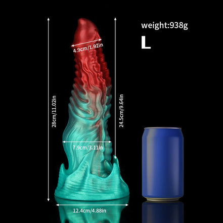 Ghostly Crimson Red Green Fantasy Dildo