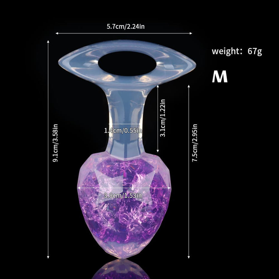 ETHER-DIAMOND: Luxury Crystal Core Plug Butt Plug | 9-Color Jewel Tone Collection Specimen
