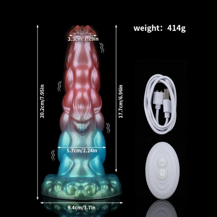 Sphinx Red Blue Green Electric Vibrating Dildo