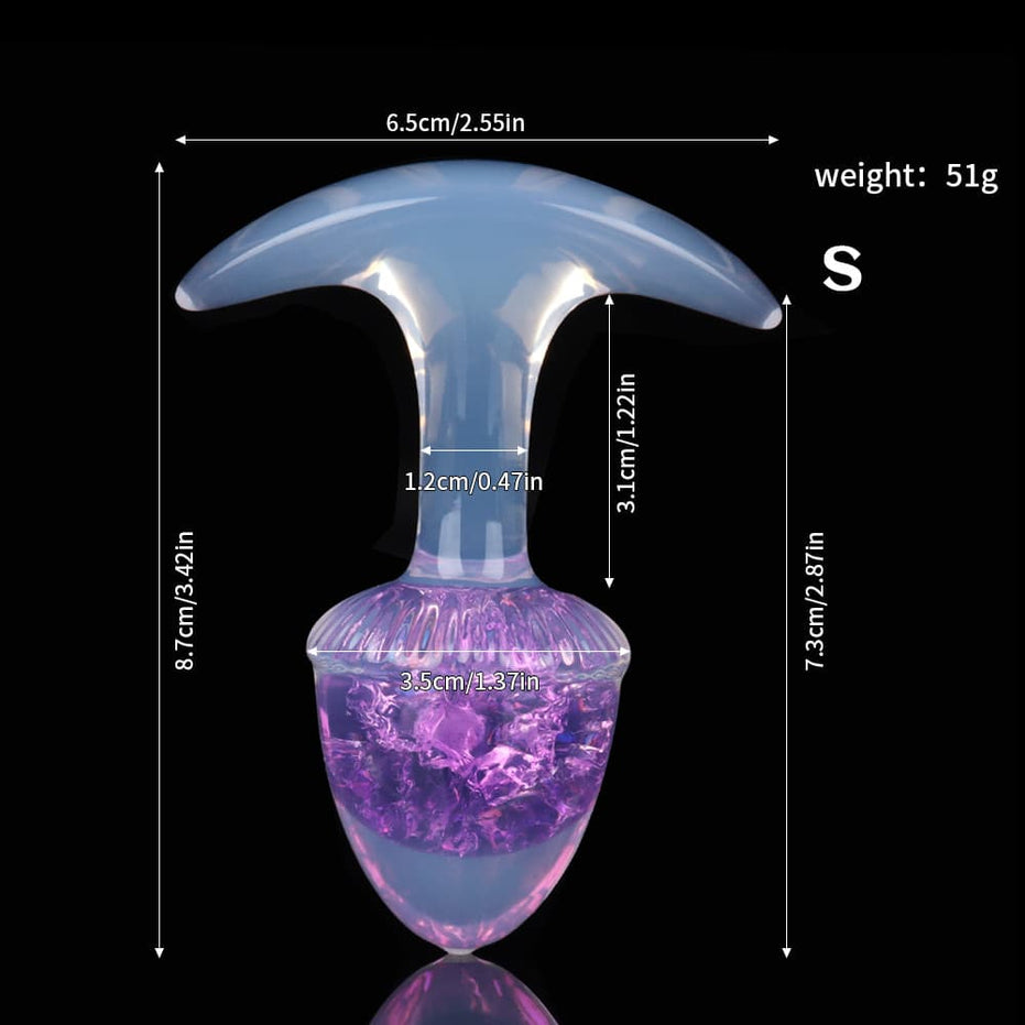 CRYSTAL-CHESTNUT: Sparkling Crystal Core Plug Butt Plug | 3 Sizes & 9 Colors Set Specimen