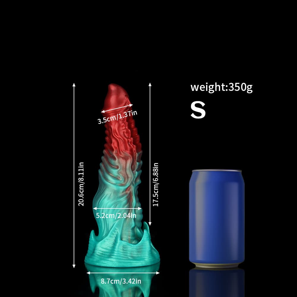 Ghostly Crimson Red Green Fantasy Dildo