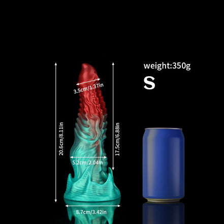 Ghostly Crimson Red Green Fantasy Dildo