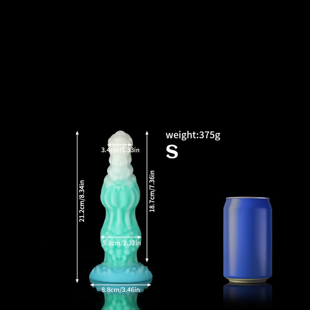 Dog Blue Green Knot Dildo