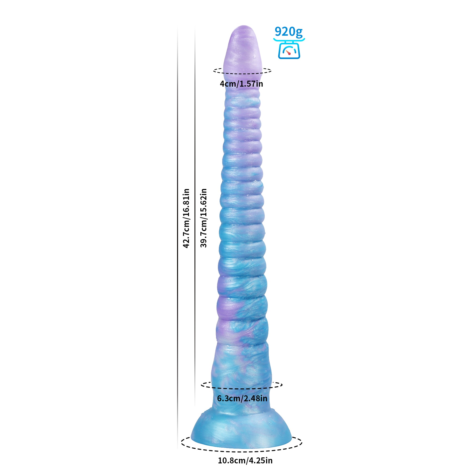 Octopus Gradient Blue  Purple Tentacle Dildo Anal Plug - Glow-In-The-Dark Dildo